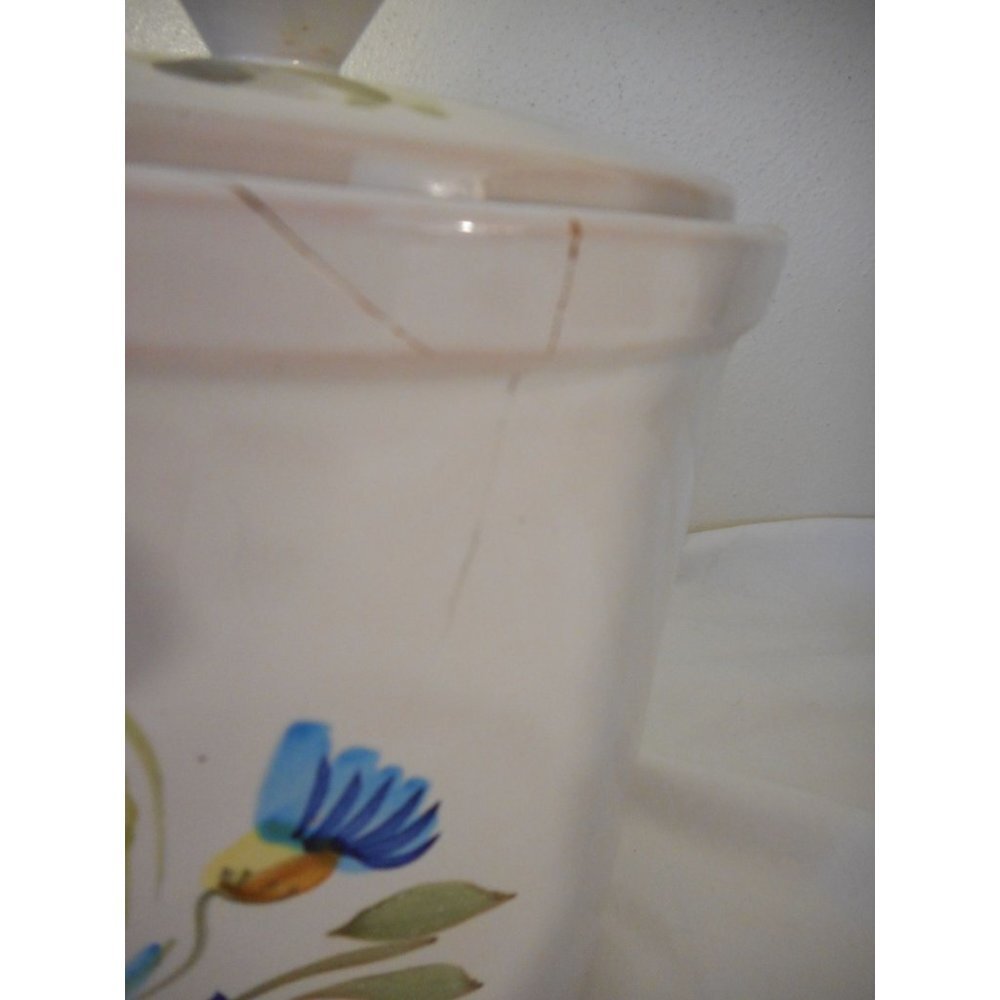 Blue Floral Canister Set w/ lids HandPainted numbered Italy Estate Find Pottery - Picture 9 of 12
